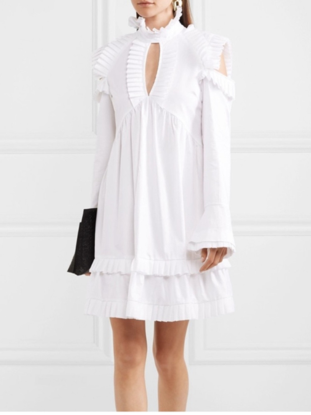 MAGGIE MARILYN Olivia's Cutout Ruffled Cotton-Poplin Midi Dress White 6